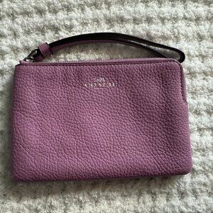 Coach Leather Coin Zipper Wristlet